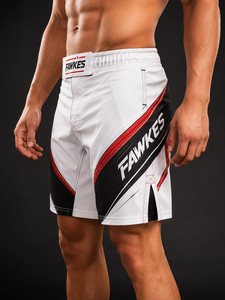 Fawkes Boxing <b>Shorts</b> Men's Blue Black <b>Silver</b> Lightning Print Moisture-Wicking Breathable Regular Fit Adult Customized Fabric - Product Image 3
