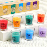 Chakra & Glück Votiv kerzen Duft packung Aroma therapie Kerzen set Eukalyptus Lavendel Rose Jasmin Zeder Lotus und Ylang Ylang