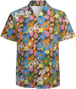 Camisa de Fiesta para Hombre, Manga Corta, Estampado Floral Tropical Hawaiano, Casual de Playa, con Botones, Colorida, para Verano - Product Image 3