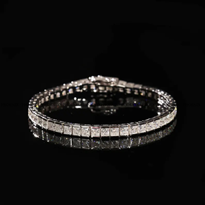 Bracelet tennis en moissanite 4 mm, argent sterling 925, style diamant glacé, bracelet minimaliste, bijoux unisexes, vente en gros - Product Image 1