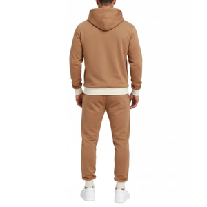 Ensemble de survêtement pour homme le plus vendu, sweat à capuche marron, ensemble de survêtement premium avec poignets côtelés et pantalon assorti - Product Image 3