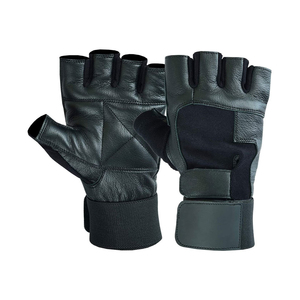 Heavy Duty Leather <b>Weight</b> Lifting <b>Gloves</b> with Long Wrist Support Wraps - Anti-Slip Padded Gym Workout <b>Gloves</b> for Bodybuilding, - Product Image 3