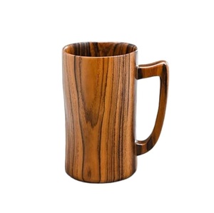 Taza de Madera Maciza Hecha a Mano, Taza de Café de Madera Natural con Acabado Rústico, Ecológica, para Cocina, Comedor, Hogar, Cafetería - Product Image 4
