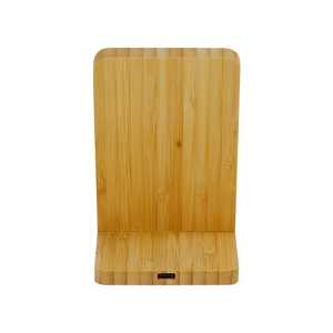 Bamboo Fast Wireless Charger Stand 15W with LED Logo - Product Image 5