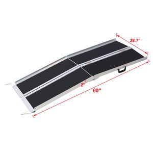 Rampe de seuil pliable portable en aluminium de 1,5 m, surface antidérapante, rampe pour fauteuil roulant avec capacité de 272 kg, deux pièces séparées - Product Image 5