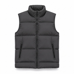 Gilet matelassé léger pour homme, sans manches, imperméable, avec fermeture éclair, vêtement d'extérieur décontracté pour l'hiver - Product Image 1