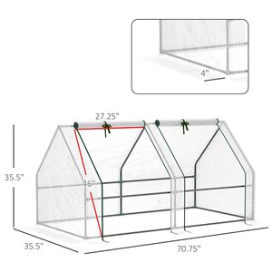 Serra Portatile Ecologica Bianca 1,8m x 0,9m x 0,9m con Grandi Porte a Cerniera e Copertura in PE Anti-UV - Product Image 3
