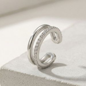 Fashion Unisex Jewelry Custom Fine Gold Plated Stainless Steel Classic Zircon Stud Non Pierced Ear <b>Cuff</b> <b>Earrings</b> - Product Image 3