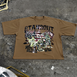 T-shirt graphique vintage surdimensionné pour homme, 100% coton, streetwear, vert délavé, coupe ample, impression personnalisée, OEM ODM - Product Image 2