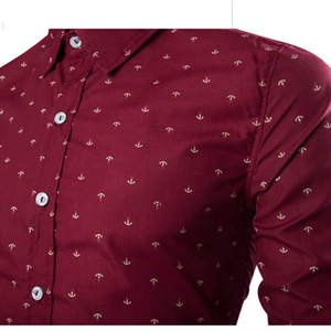 Camisa estampada de moda para hombre, barata, de manga larga, con cuello alto, con botones, formal e informal - Product Image 6