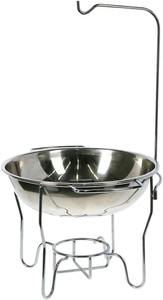 Plat à chafing rond en acier inoxydable avec couvercle en verre trempé et crochet, chauffe-plat portable pour buffets, traiteurs, fêtes et services à domicile - Product Image 3