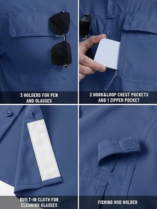 เสื้อเชิ้ตตกปลาสำหรับผู้ชายไซส์ใหญ่ UPF 50 แขนยาว ระบายอากาศได้ดี แห้งเร็ว ประสิทธิภาพสูง ติดกระดุม ป้องกันแสงแดดสำหรับกิจกรรมกลางแจ้ง - Product Image 6
