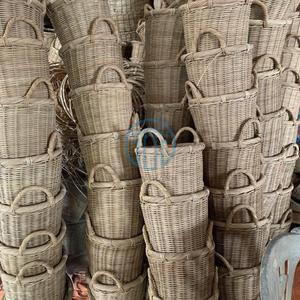 Paniers de rangement en rotin écologiques, faits à la main, tressés, hauts, à bord festonné, organisateur de maison naturel, vente en gros B2B, directement de l'usine - Product Image 6