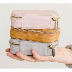Mini Portable Travel Jewelry <b>Box</b> Vegan Leather Zipper <b>Small</b> Jewelry Organizer Case Luxury Ring Earring Necklace <b>Storage</b> <b>Box</b> - Product Image 1