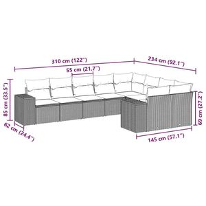 Grand ensemble de canapés de jardin modulaires en rotin PE noir, collection de meubles d'extérieur élégante - Product Image 3