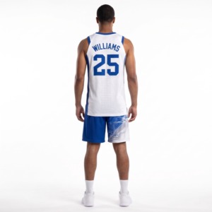 Ensemble Maillot et Short de Basketball Personnalisé Pro-Cut en Poly Maille Recyclé Sublimé – Tenue de Sport Homme OEM - Product Image 3