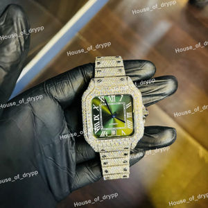 Reloj de Lujo de Acero Inoxidable con Diamantes Cultivados en Laboratorio VVS, Esfera con Números Romanos, Automático, Estilo Hip Hop para Hombre - Product Image 1