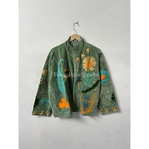 Indian Velvet Suzani <b>Jacket</b> Uzbek Embroidery <b>Short</b> Unisex <b>Jacket</b> Coat Inside Cotton Lining Women's <b>Jacket</b> - Product Image 1