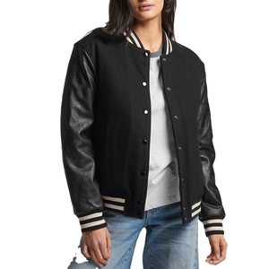 Veste universitaire pour femme de haute qualité, best-seller, en peau de mouton, respirante, personnalisable, vêtement d'hiver, motif uni, col montant, amovible - Product Image 1