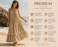 Robe longue de princesse personnalisée OEM pour femme, bretelles spaghetti, coupe sirène moderne, en coton, style bohème, simple et écologique
