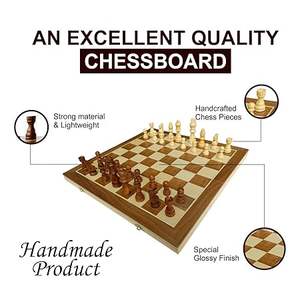 Juego de Ajedrez Magnético de Madera Plegable, Ecológico, Personalizado, Hecho a Mano, con Piezas Magnéticas para Niños y Adultos, de Lujo - Product Image 3