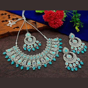 Conjunto de collar de cuentas y piedras de cristal chapado en oro, joyería elegante para mujer, perfecta para bodas, fiestas y uso festivo - Product Image 1