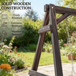 Patio <b>Swings</b> <b>Frame</b> Hanging Chair and Bed <b>Frame</b> for Outdoor Porch Weather-Resistant and Stylish - Product Image 4