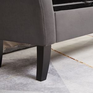Panca letto in velluto grigio da 51,5 pollici con contenitore per arredamento soggiorno - Product Image 6