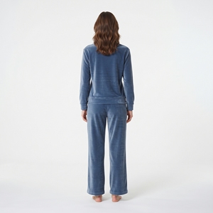 Conjunto Deportivo de 2 Piezas para Mujer, Sudadera de Cuello Redondo y Pantalones Jogger de Terciopelo, Cintura Elástica, Estilo Casual para Invierno - Product Image 6