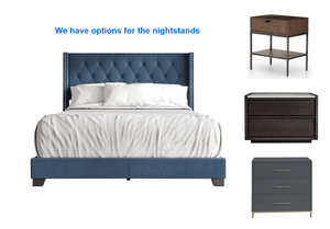 Lit Queen Moderne Rembourré avec Tête de Lit à Ailes pour Mobilier de Chambre - Product Image 5