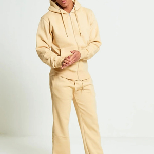 Heavyweight <b>Zip</b> Up Hoodie <b>Jogger</b> Sweatpants Set Men's Athletic Casual Sportswear with <b>Pocket</b> Autumn Wear - Product Image 2