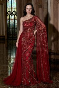 ชุดราตรีทรงเมอร์เมดประดับลูกปัดสีเงินแบบสั่งทำพิเศษ (OEM) ไซส์พลัส ประดับเลื่อมคริสตัล ชุดเดรสออกงานเปิดหลังสำหรับผู้หญิง ชุดราตรีงานพรอม - Product Image 3