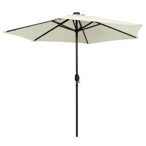 Sombrilla Solar de Aluminio de 106.3 Pulgadas, Parasol de Jardín de Poliéster Blanco Arena - Product Image 3