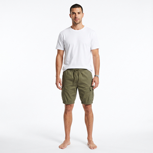Pantalones Cortos Cargo para Hombre, Verano, Ecológicos, con Cordón, Estilo Jogger, Casuales, Multibolsillos, OEM, ODM, Venta al Por Mayor, Fábrica, Logotipo Personalizado - Product Image 1