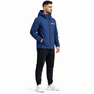 Chaquetas cortavientos personalizadas para hombre, de poliéster impermeable, con logotipo impreso personalizado, para deporte. - Product Image 2