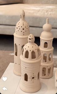 Lanterne décorative marocaine blanche en fer forgé avec LED, style bougeoir creux, pour la maison, la chambre et le salon - Product Image 4