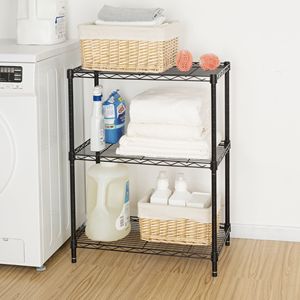Estante de Alambre de 3 Niveles de Alta Resistencia, Capacidad de 750 Libras, Color Negro - Product Image 5