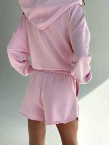 Conjunto de Sudadera con Capucha y Pantalones Cortos, Ropa Cómoda y Coordinada para un Estilo Casual Diario - Product Image 4