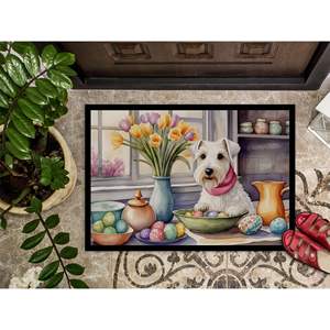 Nouveau extérieur intérieur 18H X 27W antidérapant lavable Low Pile Sealyham Terrier décoration de Pâques paillasson pour entrée ou porte d'entrée - Product Image 3