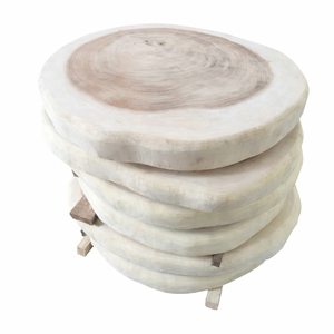 Table basse en bois de Suar naturel, design moderne, durable, en bois massif, bord brut, pour salon - Product Image 1