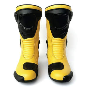 Chaussures de moto de course sur mesure pour adultes, en cuir véritable, hauteur genou, fabriquées directement, en caoutchouc PU, bottes de moto d'hiver - Product Image 6