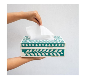Caja de pañuelos de hueso hecha a mano con logo personalizado, tamaño y color a medida, accesorios de decoración para mesa, hogar y hotel por blossom craft india - Product Image 1