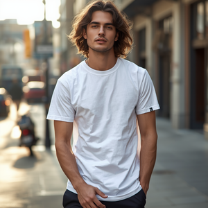 T-shirt uni de haute qualité 100% coton, manches courtes, col rond, avec personnalisation OEM ODM - Product Image 1