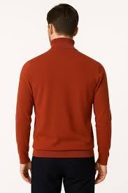 Sweat-shirt sportif pour homme en molleton 100% coton rouge imperméable, col roulé, quart de zip, coupe ajustée, long, hiver - Écologique 350g imprimé - Product Image 3