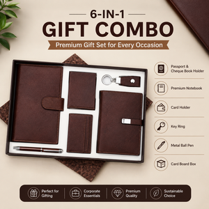 Set de Regalo 5 en 1 con Logotipo Personalizado, Botella de Acero Inoxidable, Cuaderno de Cuero Vegano, Bolígrafo, Estuche para Gafas, Llavero, Kit de Bienvenida Corporativo - Product Image 2