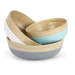 10นิ้วไม้ไผ่ไม้ BPA ฟรีย่อยสลายได้ถ้วยเสิร์ฟสลัดผักผลไม้ตกแต่งโต๊ะรับประทานอาหารแบบเรียบง่าย - Product Image 1