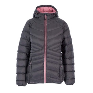 Women's <b>Packable</b> Regular Fleece Hooded Waterproof Thick Lightweight Stand Collar Office Lady Coat Outwear Puffer - Product Image 1