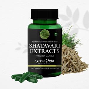 Cápsulas Vegetarianas de Extracto de Shatavari (Cultivo Silvestre) |   Suplemento Herbal en Botella |   Fabricante OEM/ODM |   Certificado GMP - Product Image 1