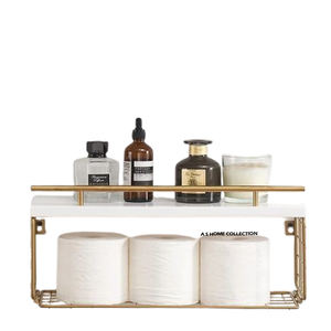 Estante de baño plateado montado en la pared, soportes colgantes para baño, estantería de vidrio para especias, estantes y unidades de almacenamiento, par de 2 unidades - Product Image 2