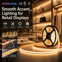Raymates Bande LED COB Flexible à Découpe Libre 528 LED/m DC12V 8mm CRI 90+ Certifiée CE Puces LED COB Lumière LED Sans Points Découpable N'importe Où
